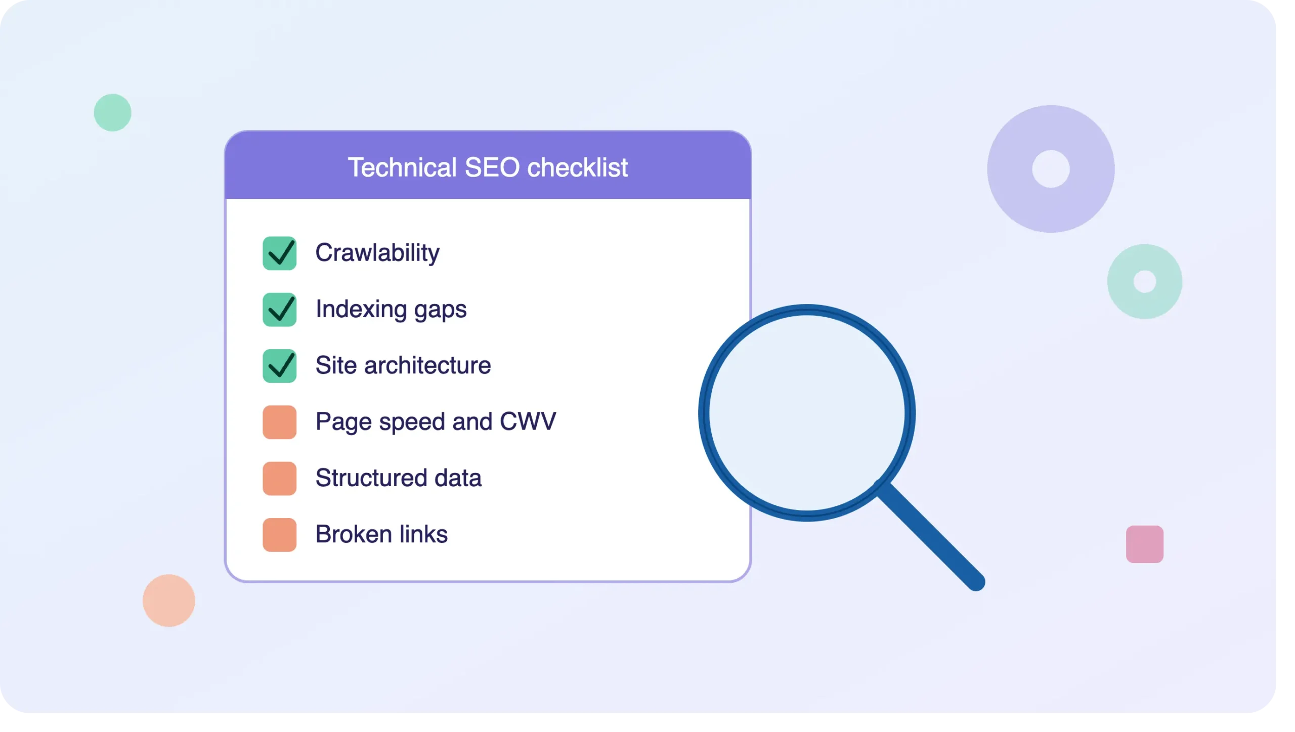 Illustration of a technical SEO checklist document